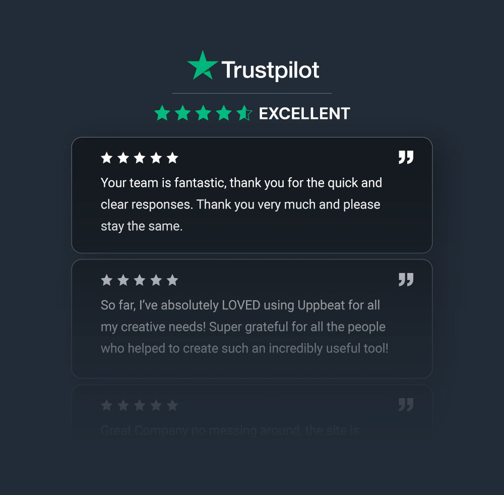 An image of our Trustpilot rating, showing 4.7 stars. The example review reads: Your team is fantastic, thank you for the quick and clear responses. Thank you very much and please stay the same.