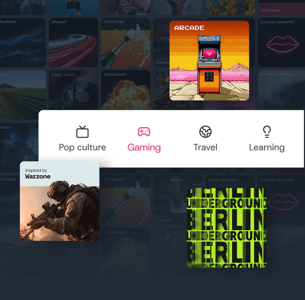 Our Zones navigation interface, surrounded by collection covers.