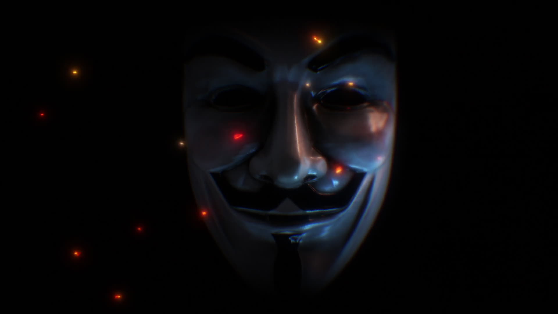 3D Anonymous Mask Reveal With Embers