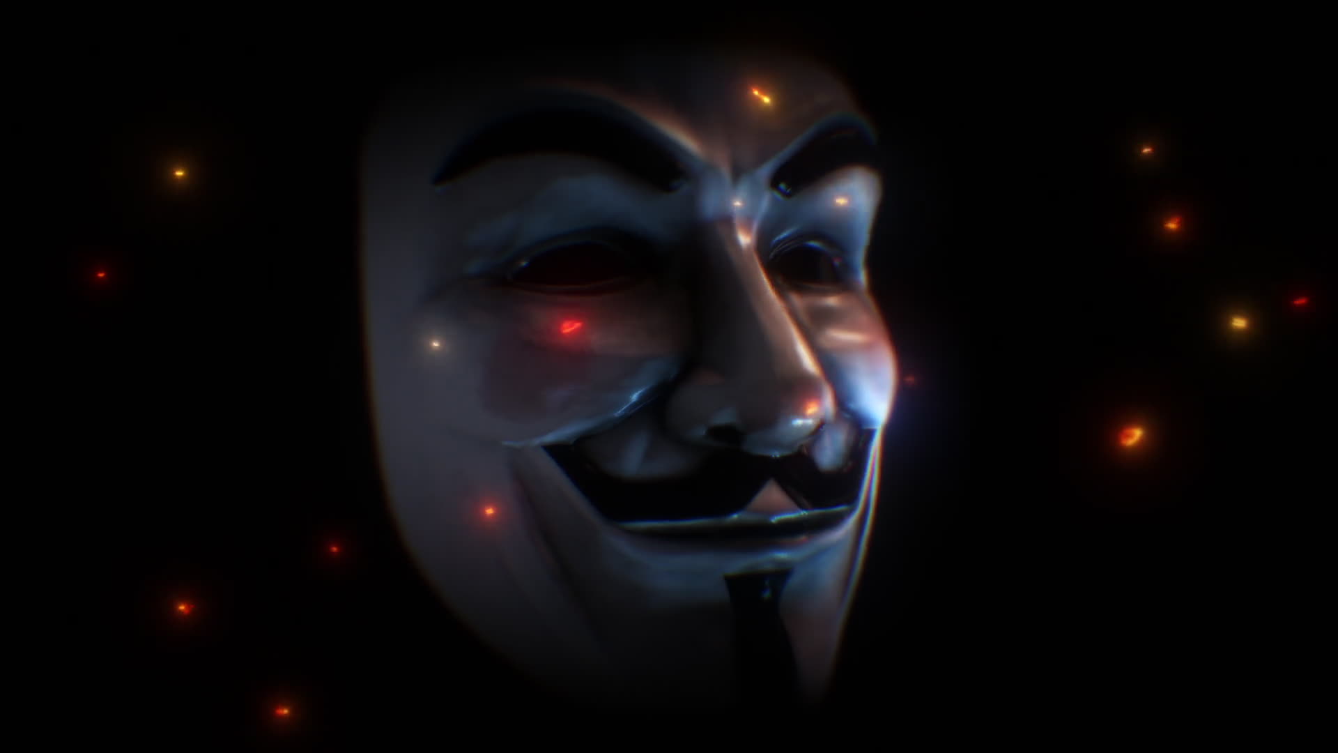 3D Anonymous Mask With Embers