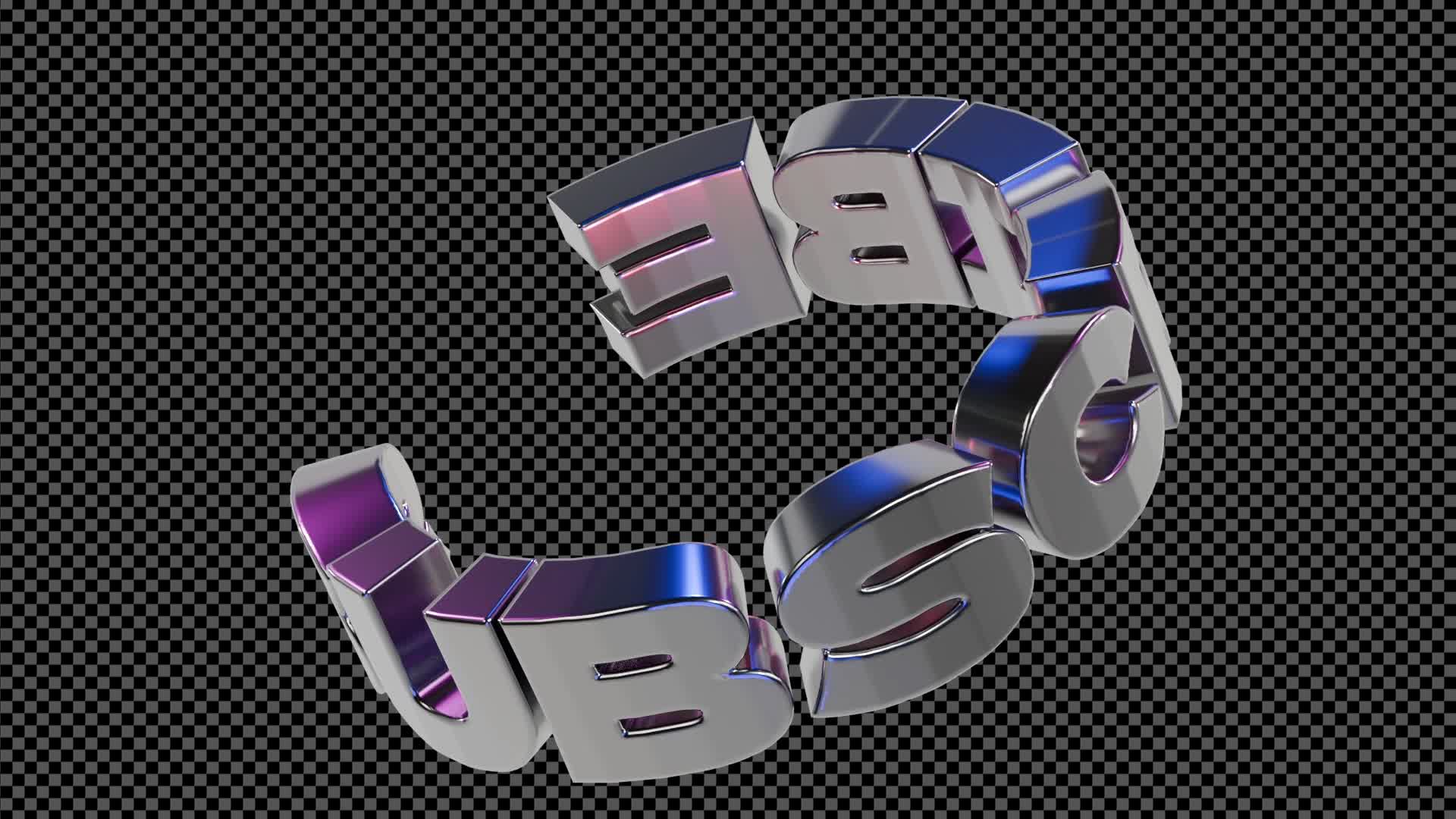 3D Metallic Subscribe Loop On Alpha