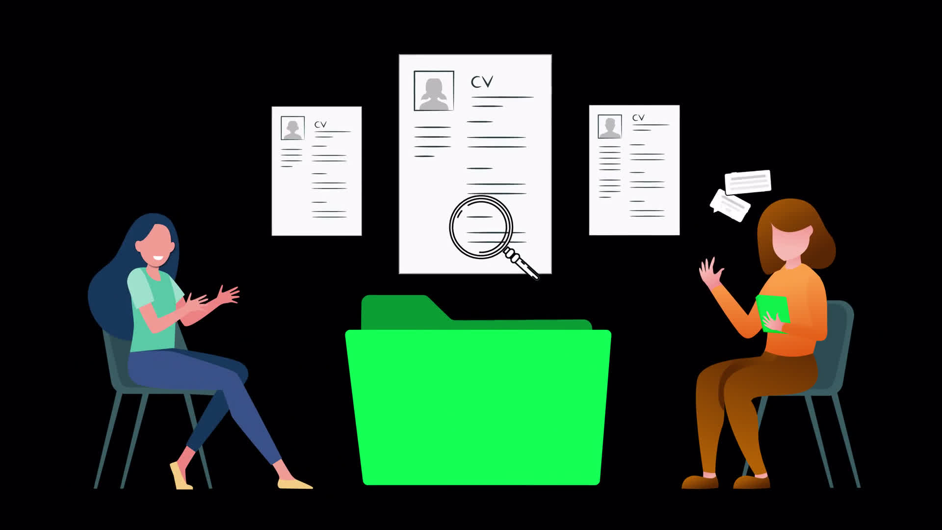 Animation of Searching Resumes and CVs on Alpha