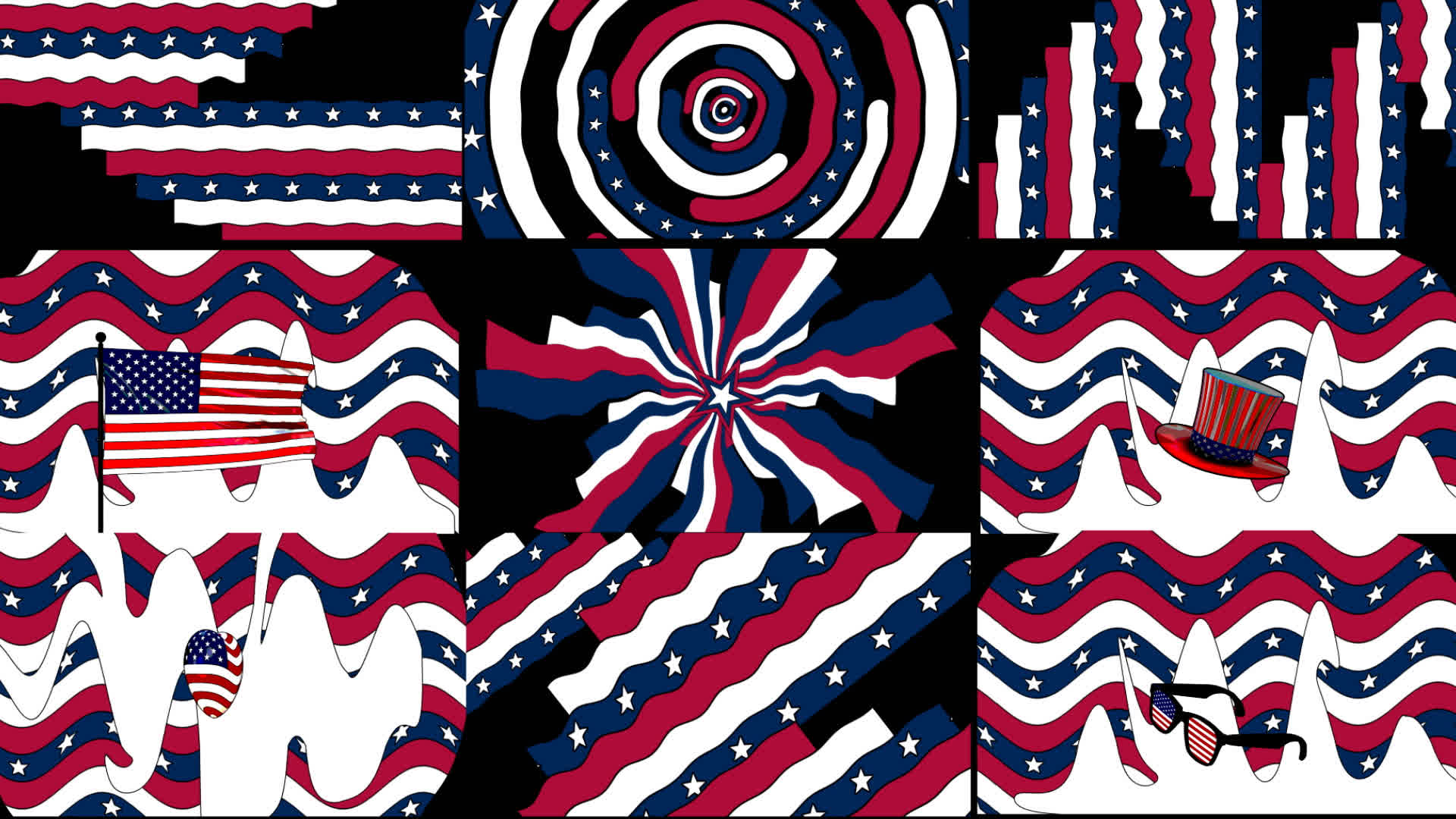 4th of July Cartoon Transitions