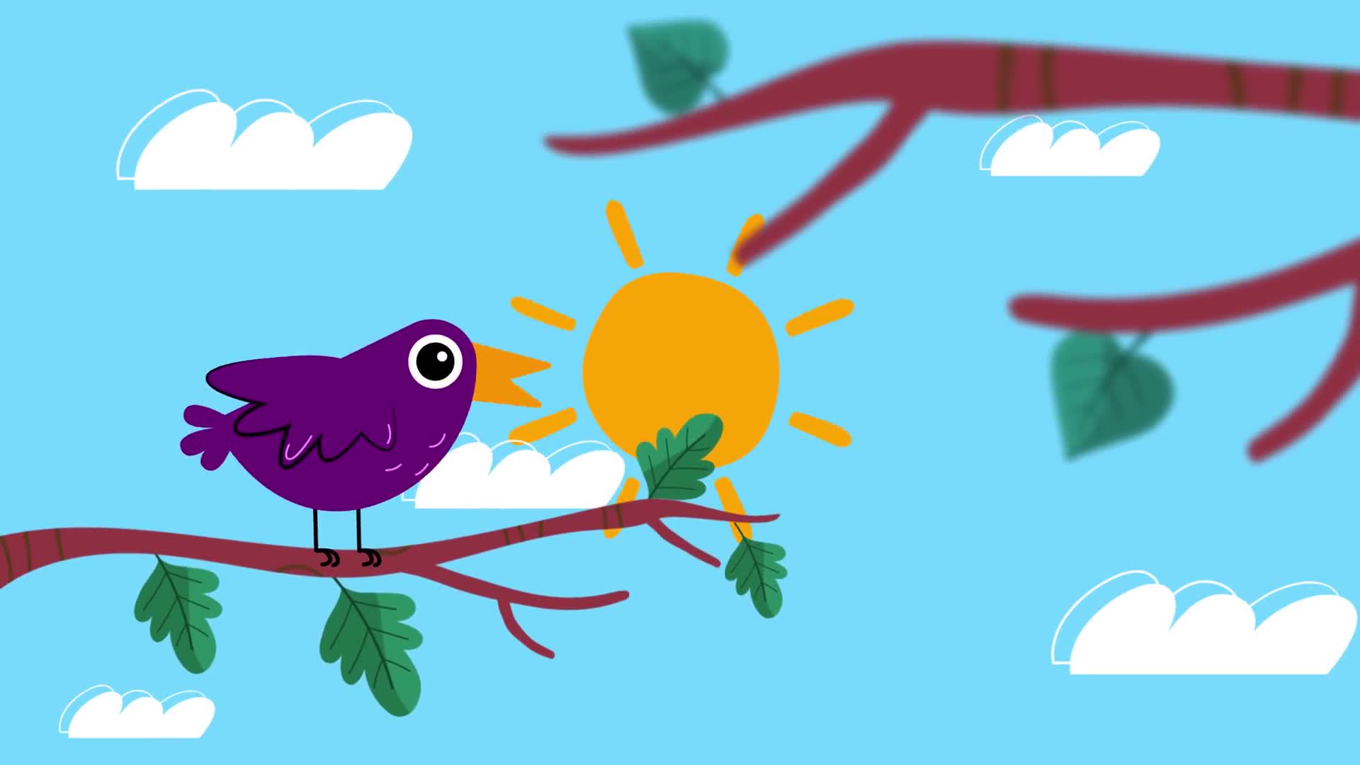 Sunny Sky And A Flying Bird