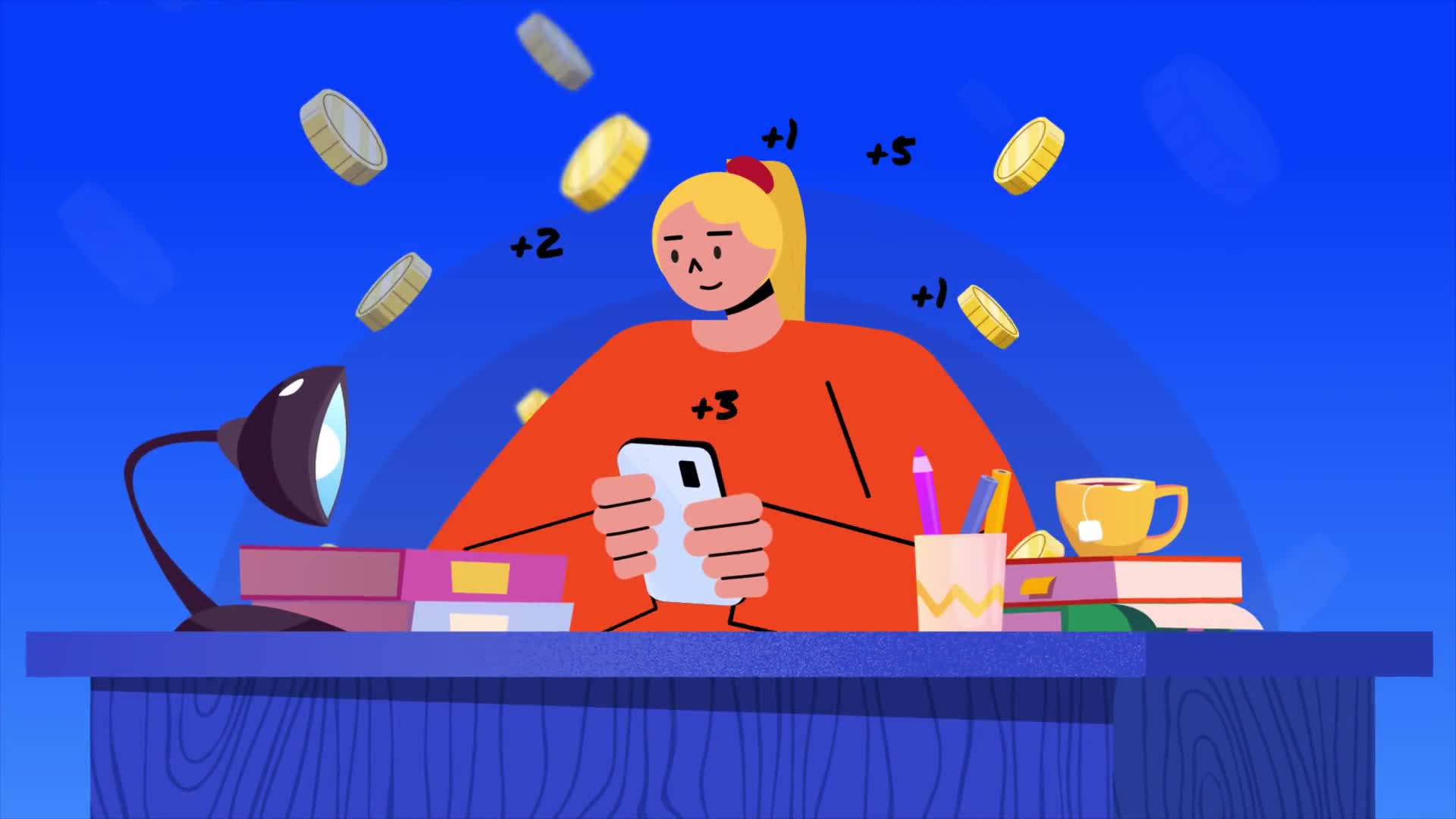 Woman Making Money Online Using Smartphone