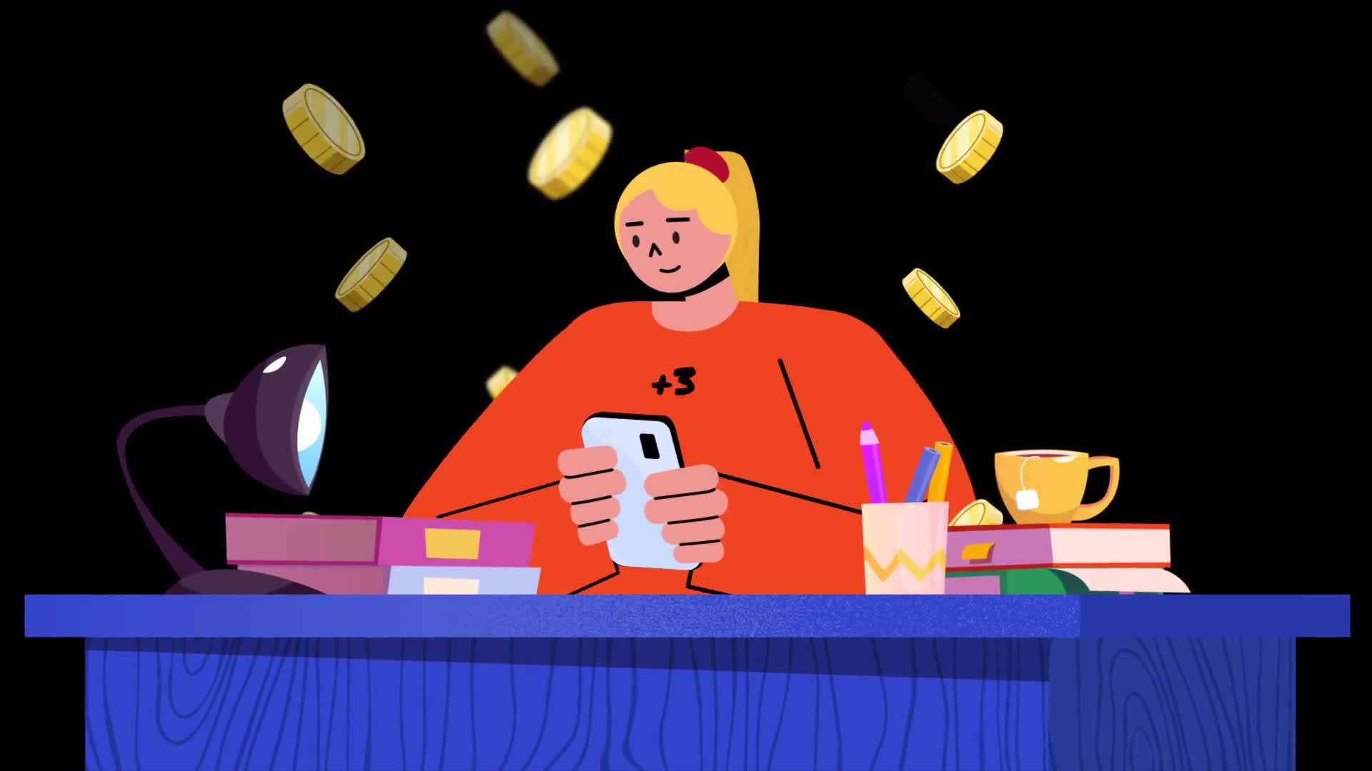 Woman Making Money Online Using Smartphone On Alpha