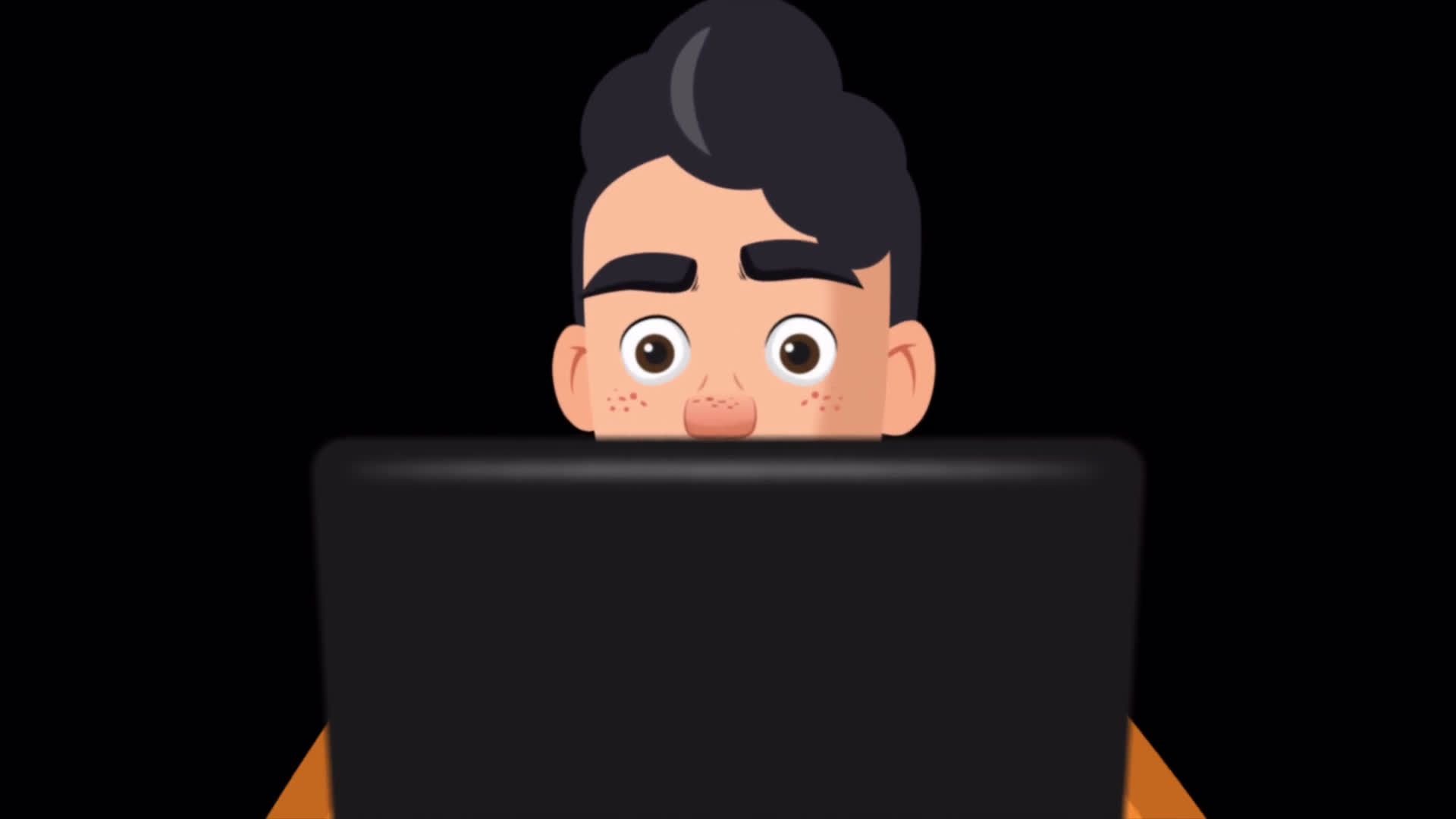 Young Man Working On A Laptop On Alpha