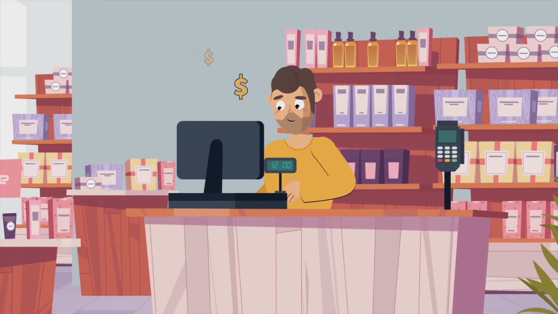 A Man Making Sales and Smiling