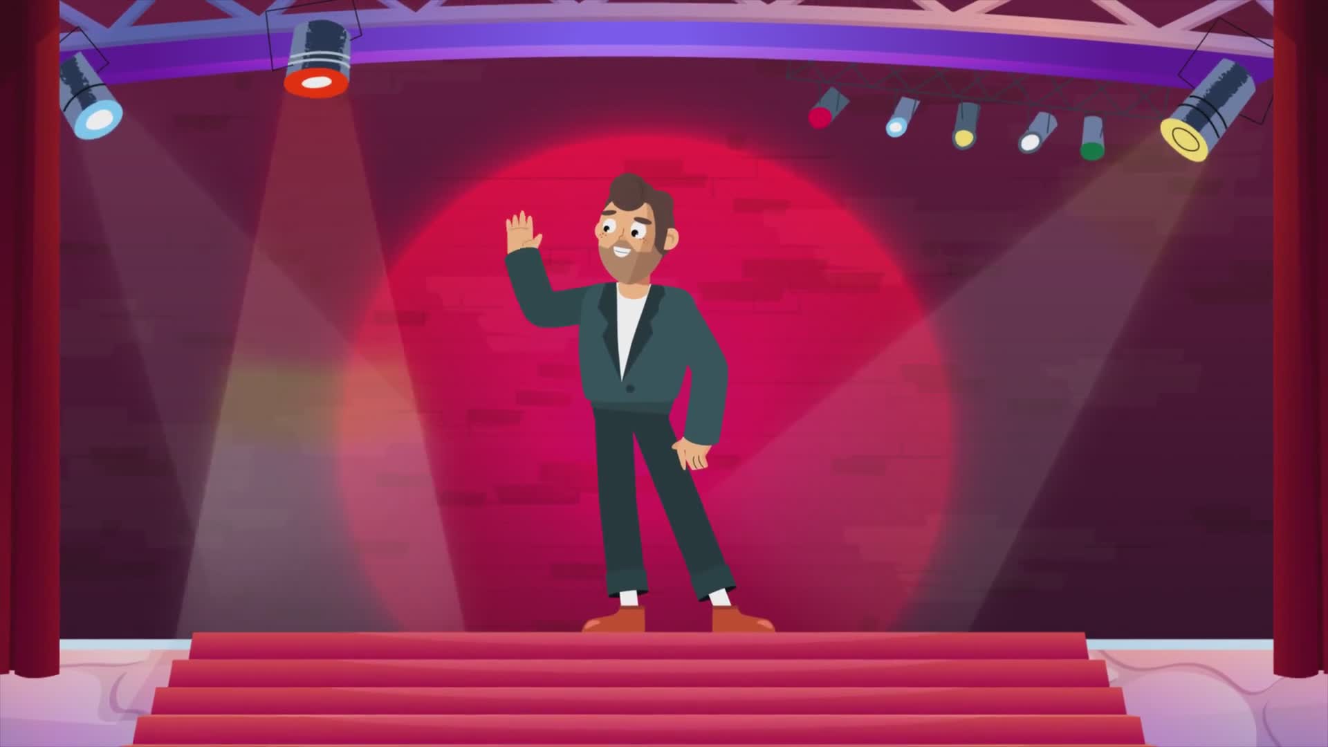 A Man Thanking and Bowing on Stage