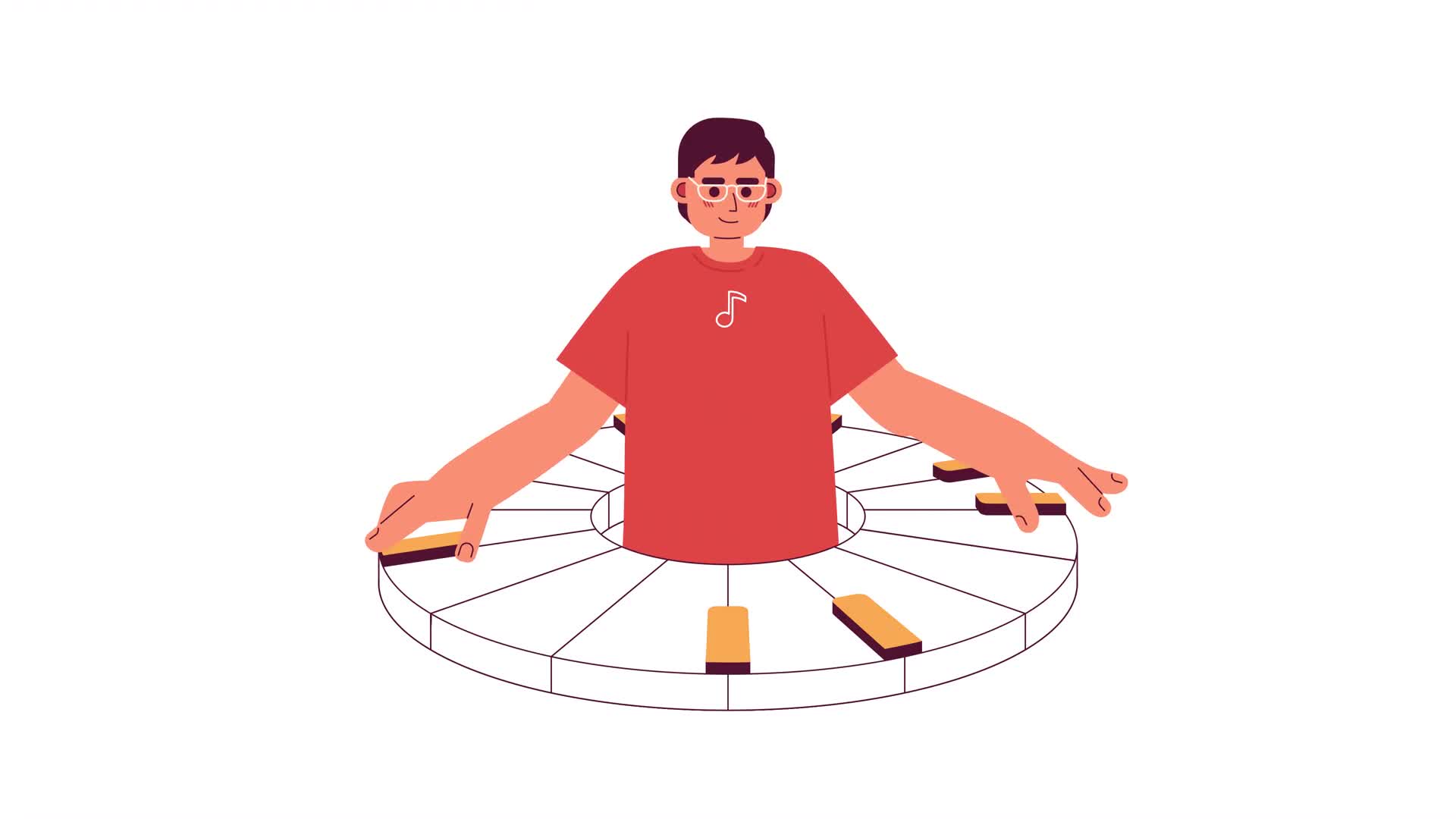Abstract Pianist On Alpha