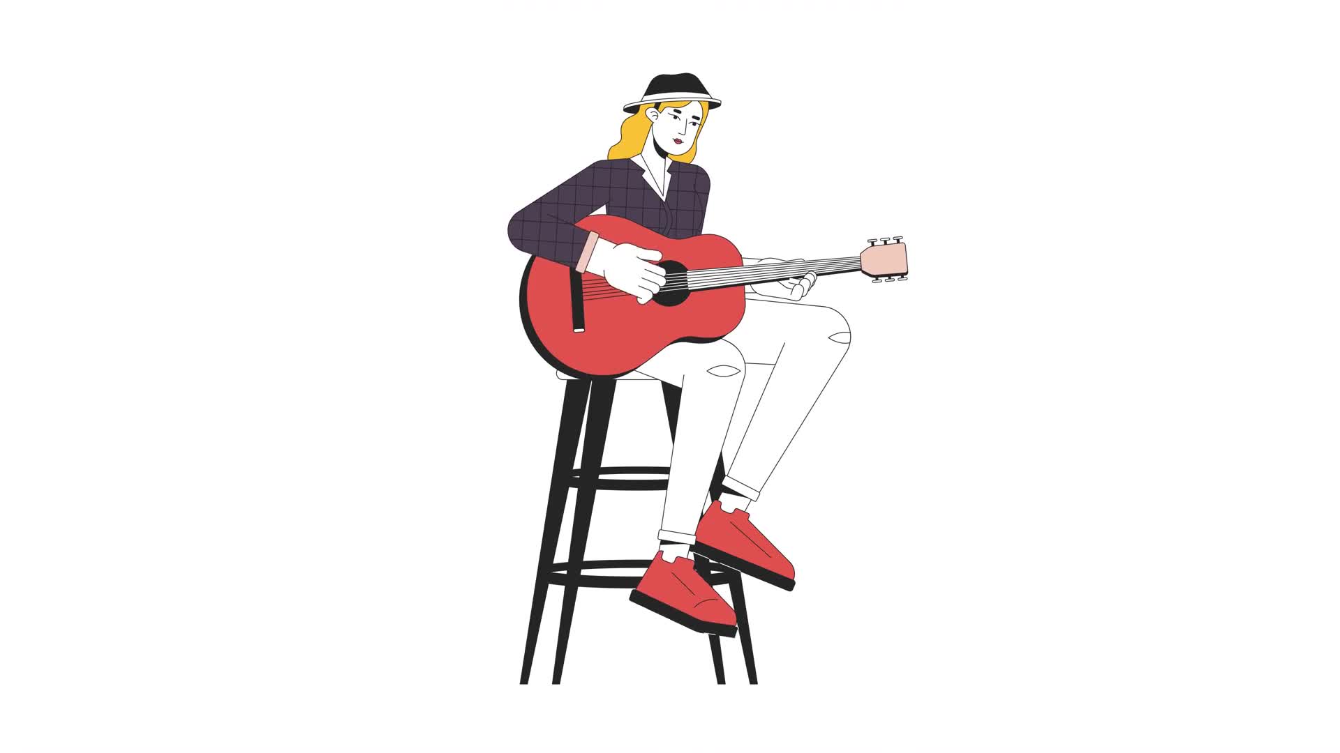 Acoustic Guitarist Sitting On Alpha