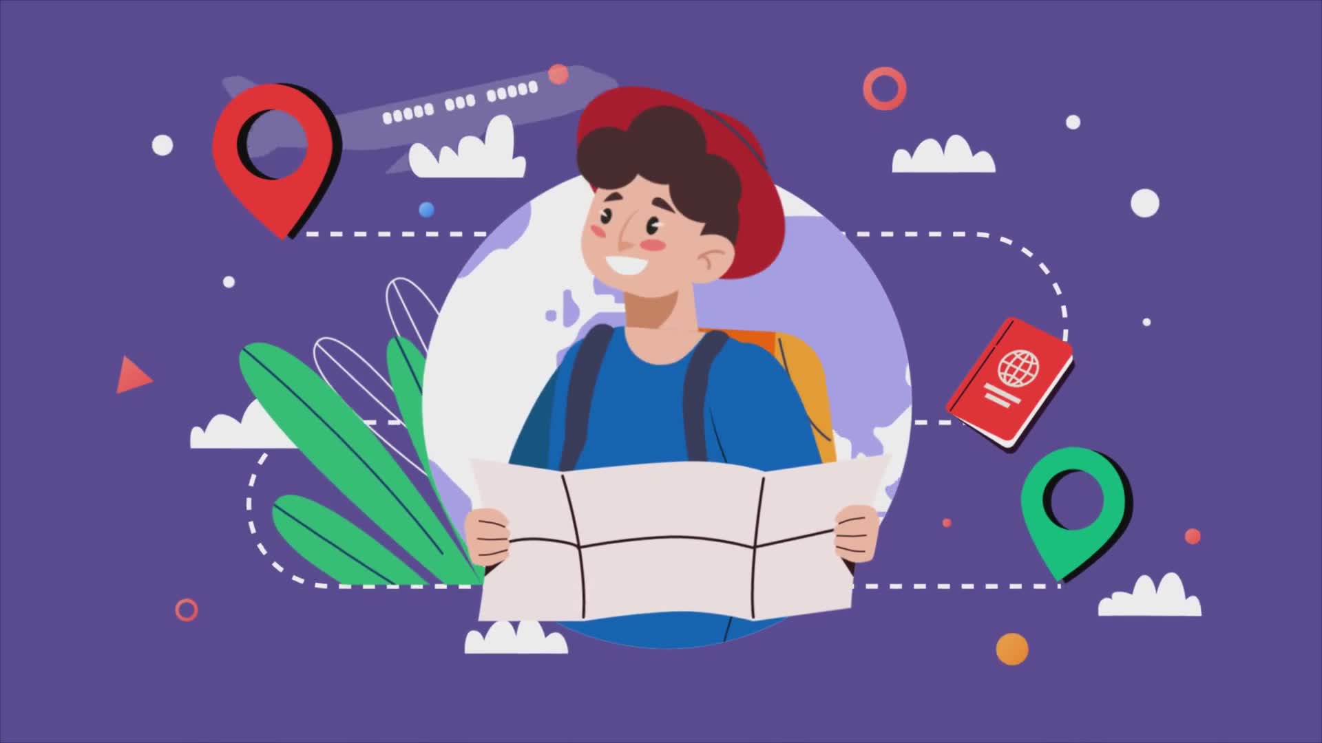 Adventurous Man Holding A Map While Traveling