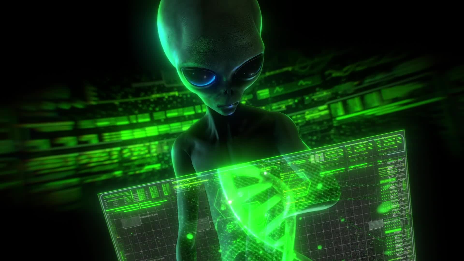 Alien Grey and Holographic Control Panel