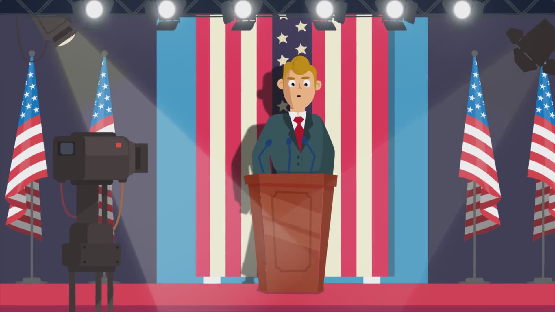 An American Diplomat Speaking at Podium