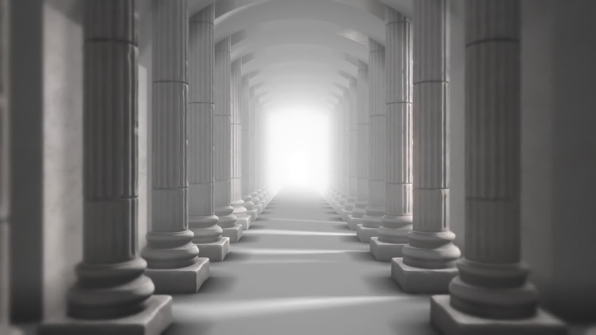 An Endless Hallway Of Stone Columns