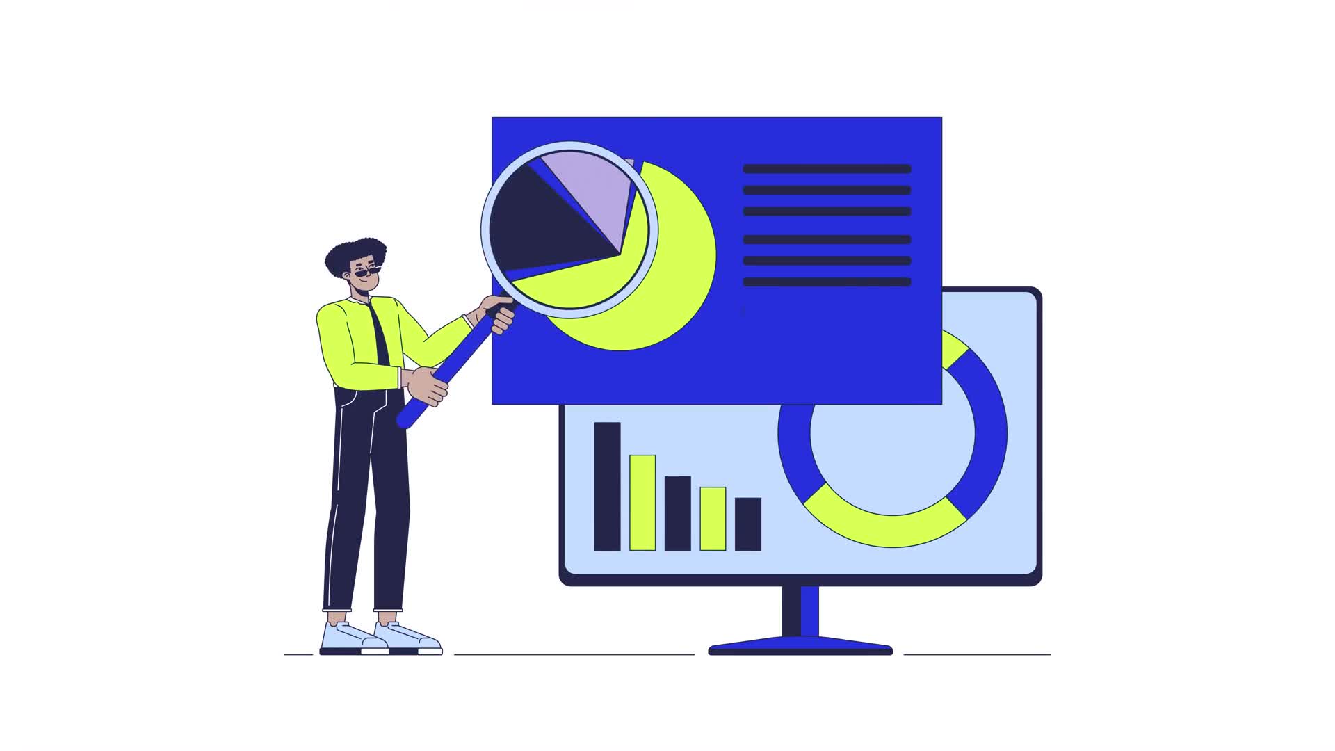 Analytics Magnifying Glass Line Animation