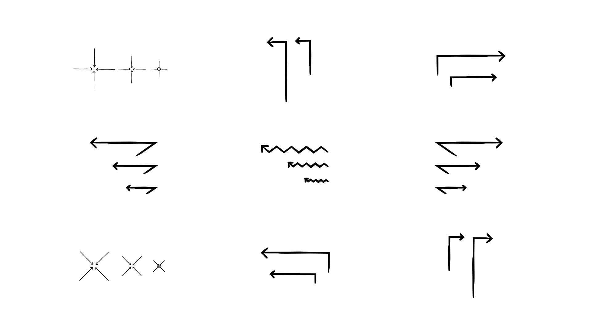 Angle Turn Zigzag Sketch Arrows