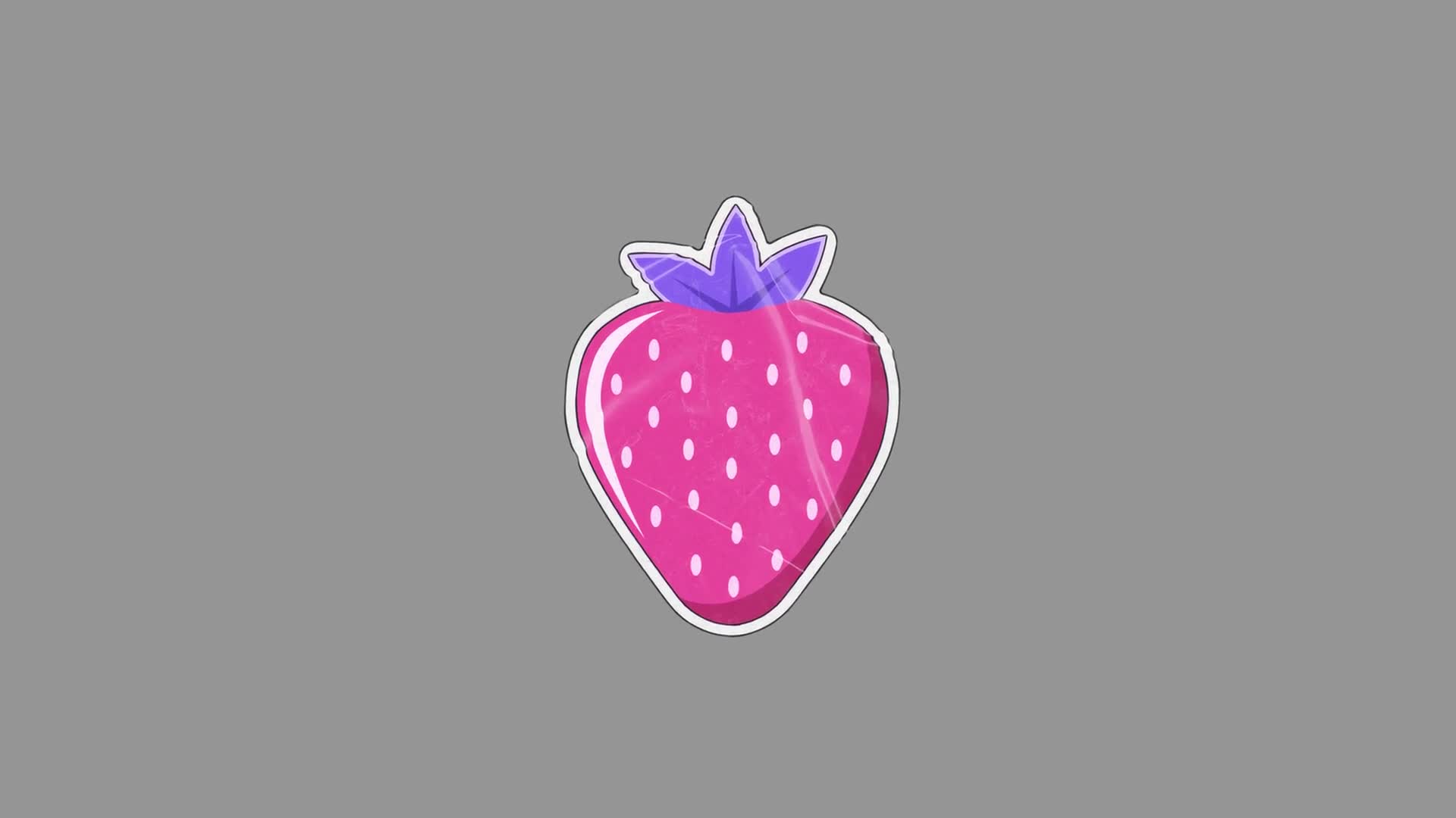 Animated Cartoon Strawberry On Transparent Background On Alpha