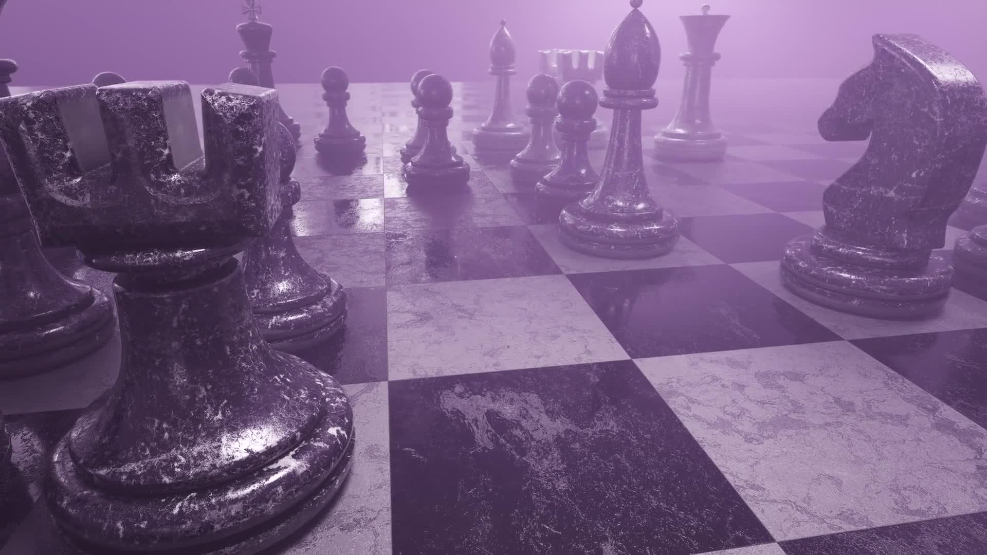 Animated Chessboard With Pieces