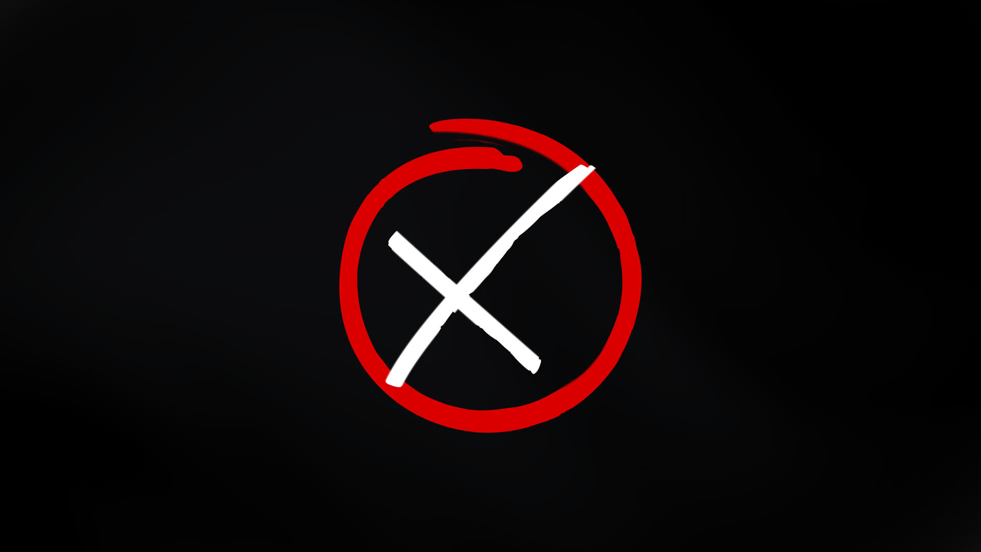 Animated Cross Mark With Sketch Style Circular Stroke