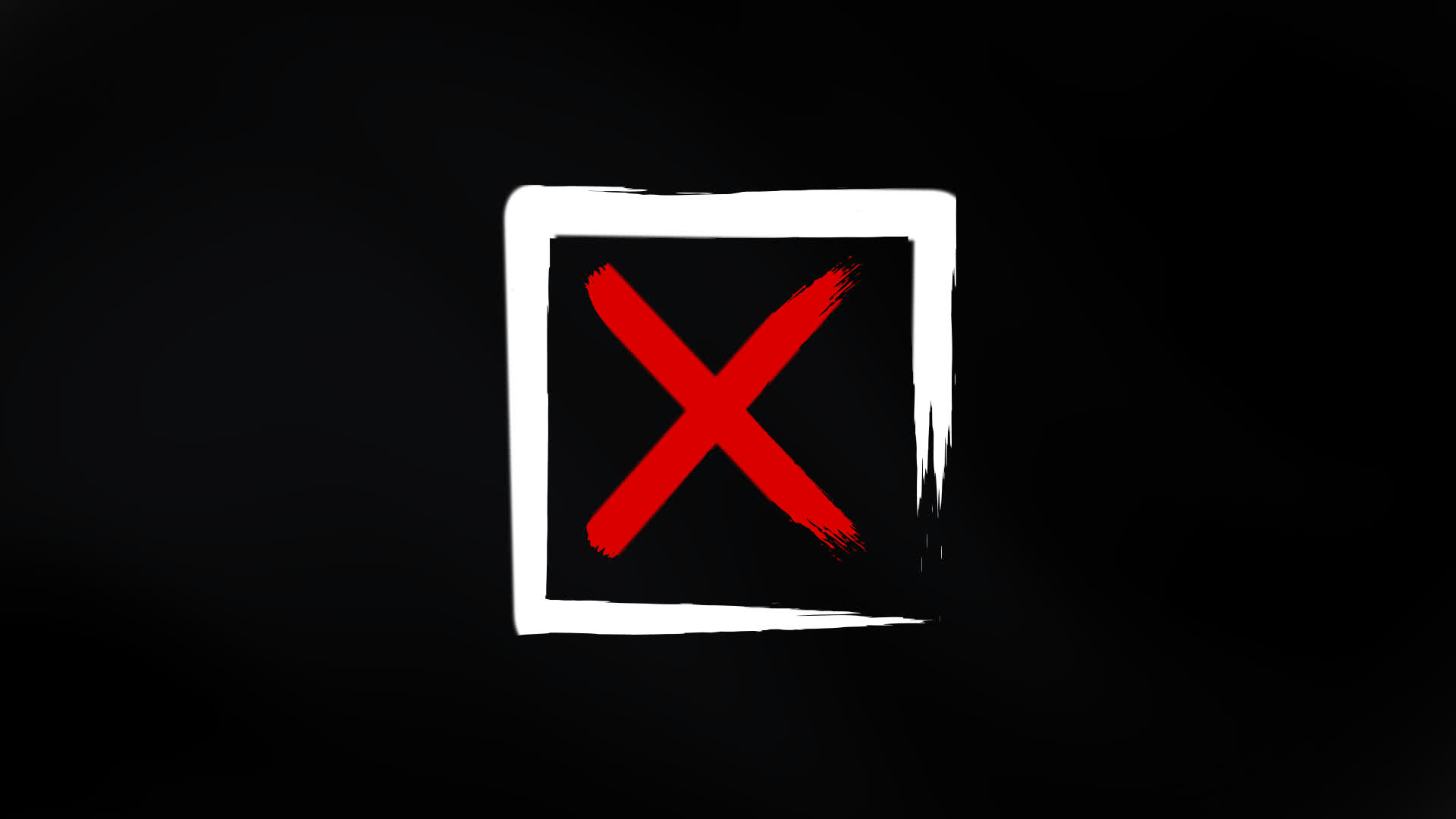 Animated Cross Mark With Square Brush Stroke