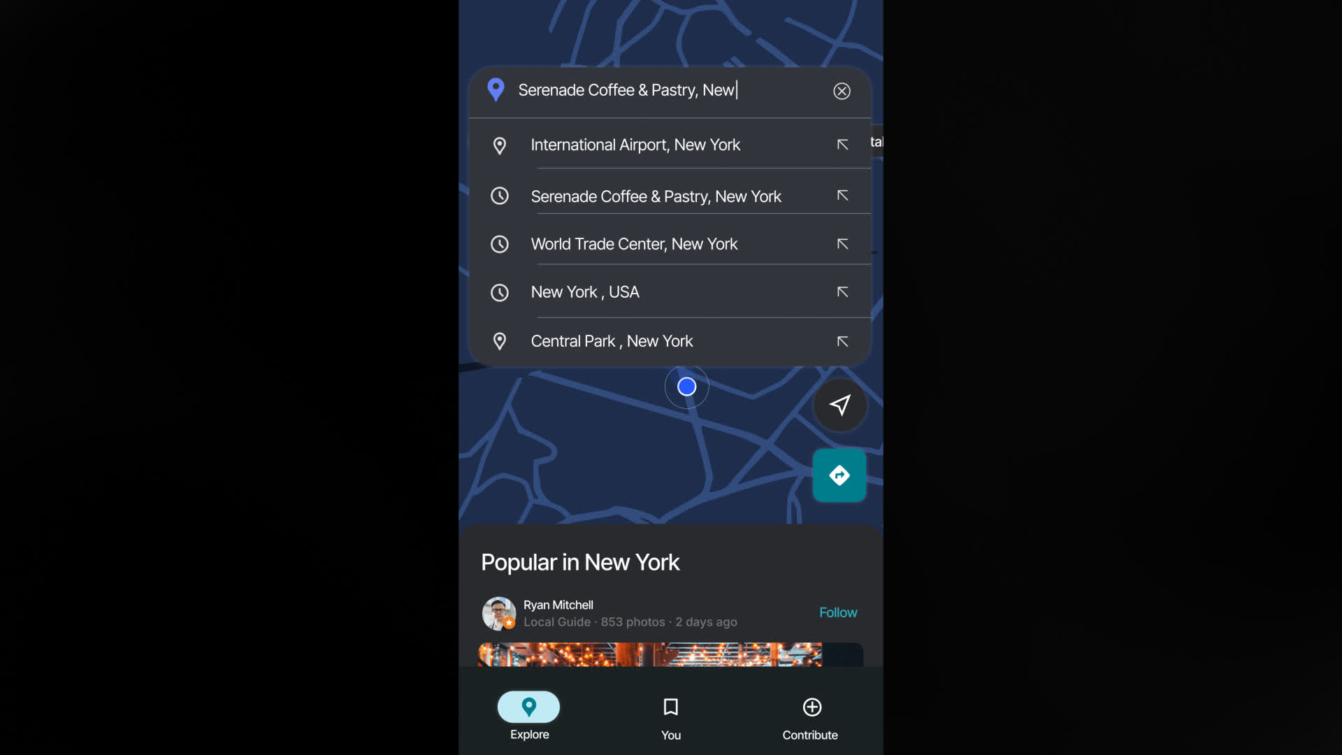 Animated GPS Map Navigation Screen With Media