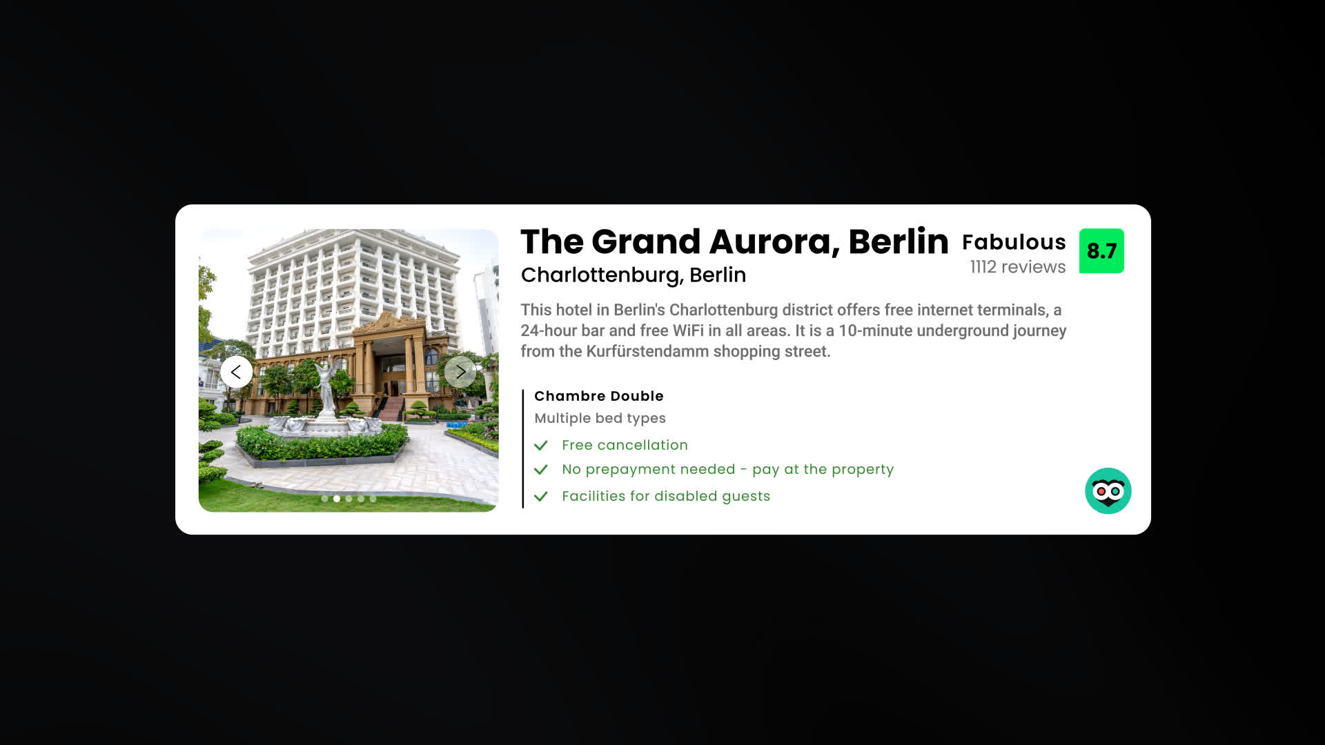 Animated Hotel Booking Card