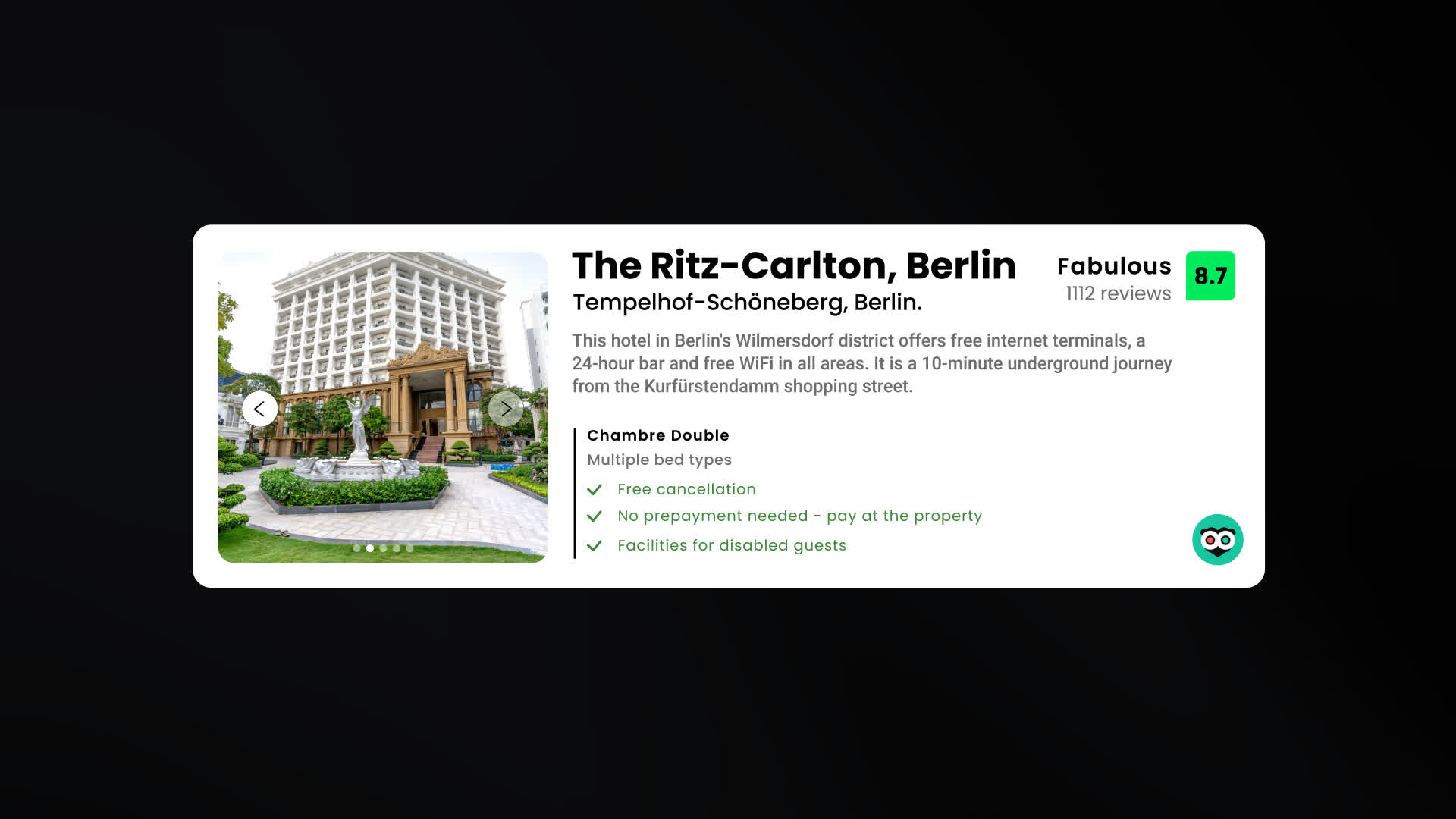 Animated Hotel Booking Card