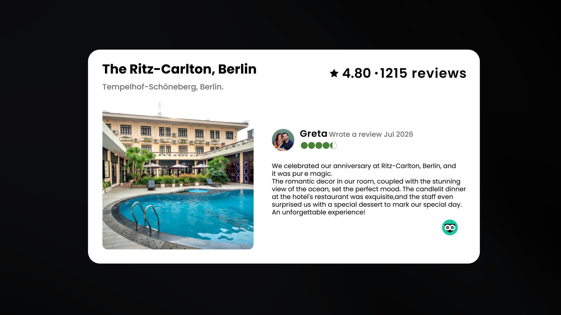 Animated Hotel Guest Feedback Card