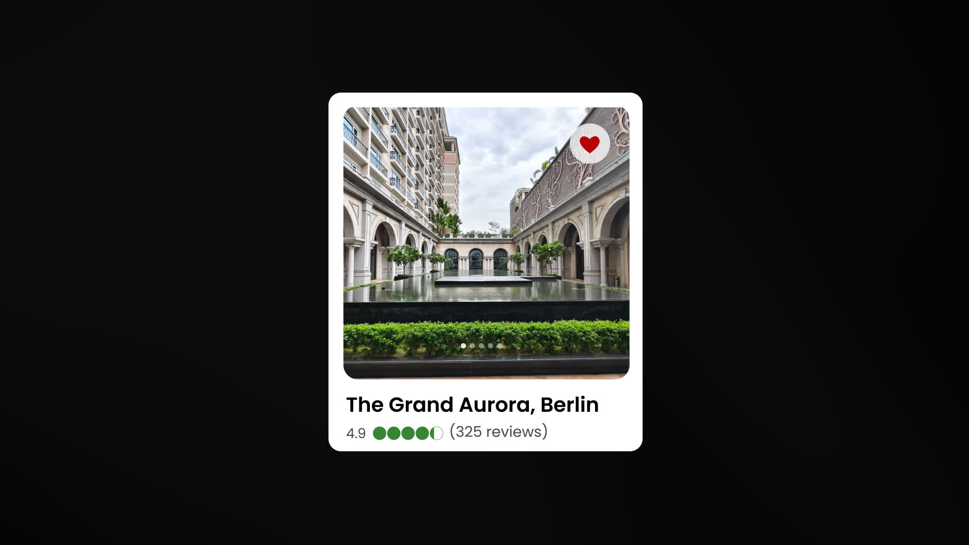 Animated Hotel Listing Card