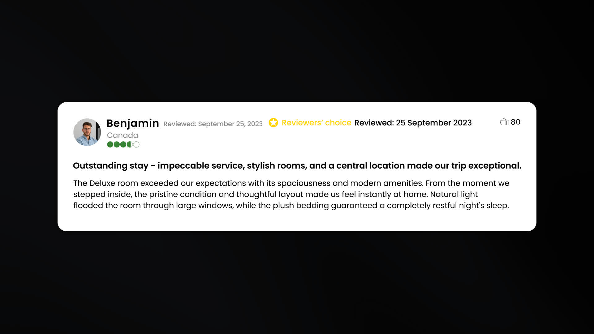 Animated Hotel Review Notification Card
