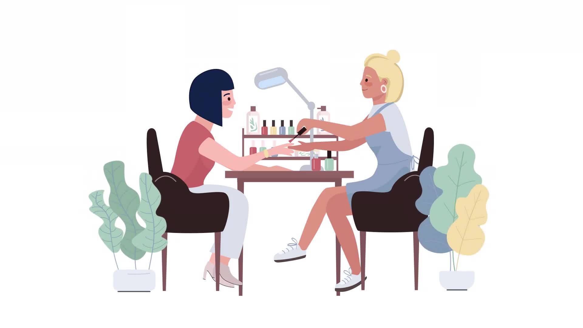 Animated Manicure Salon Characters