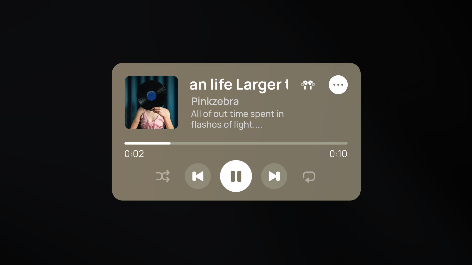 Animated Mobile Music Player Widget