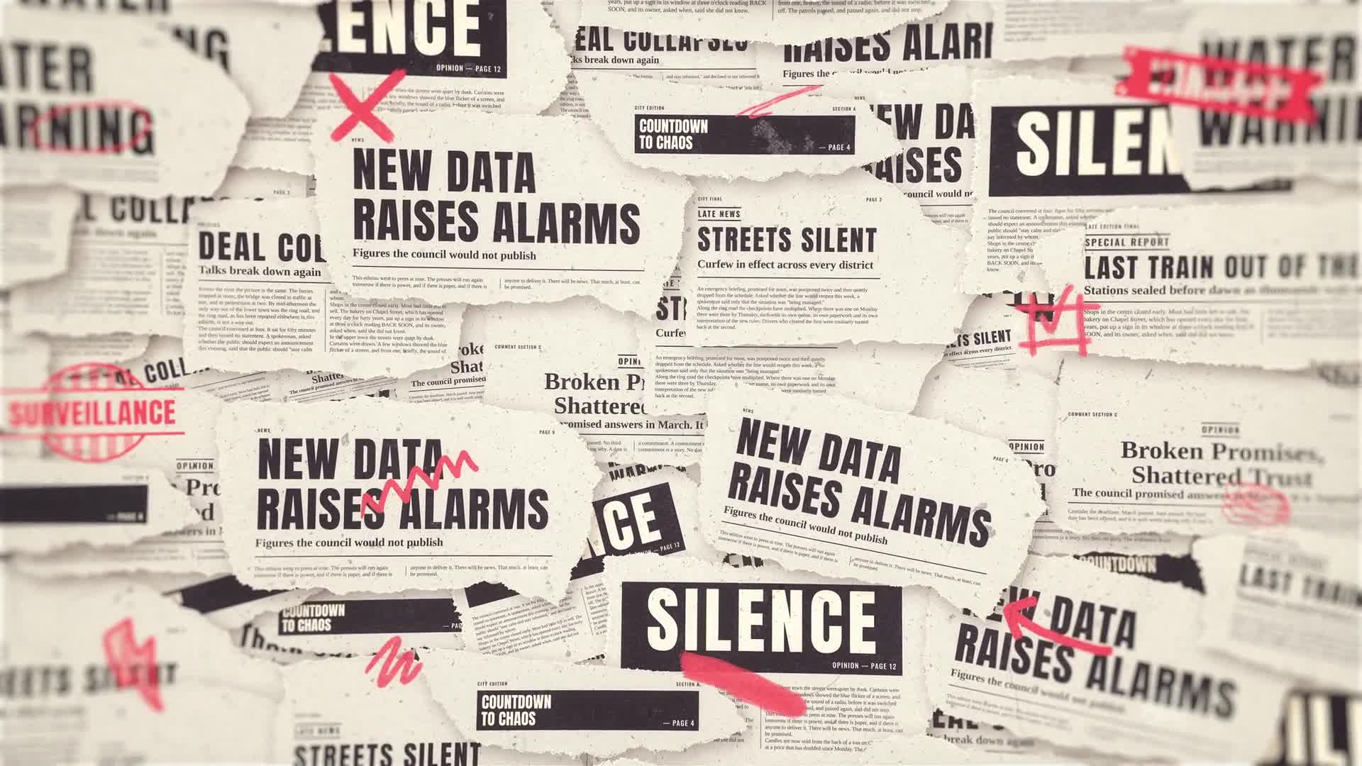 Animated Newspaper Clipping Collage Background