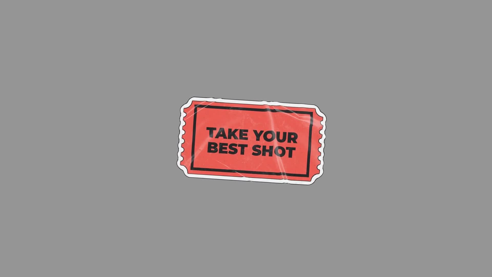 Animated Orange Ticket Curling With Best Shot Text On Alpha