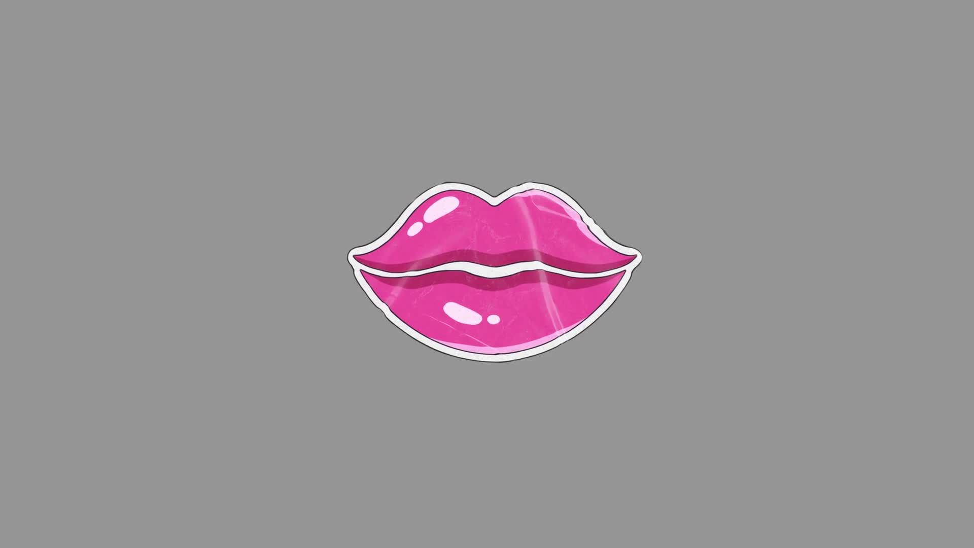 Animated Pink Cartoon Lips Turn Sideways On Transparent Background On Alpha