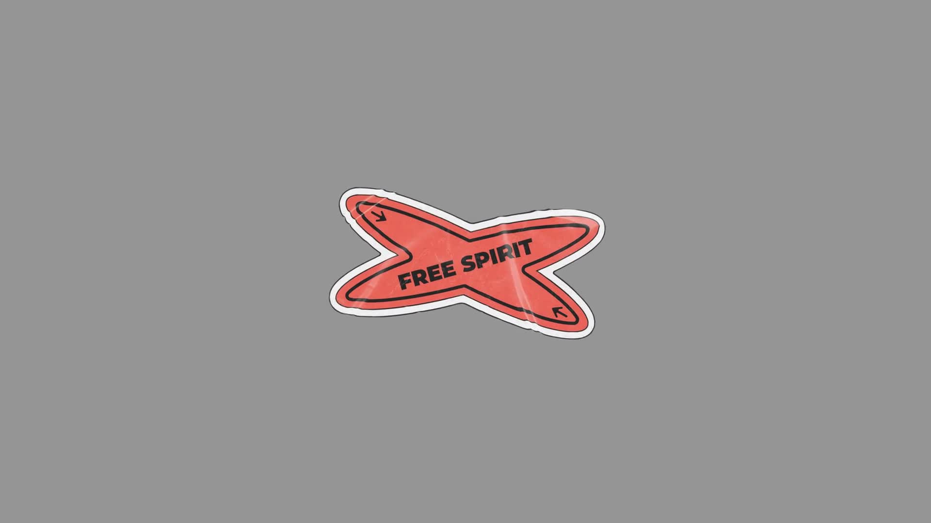 Animated Retro Sticker With Free Spirit Text On Transparent Background On Alpha