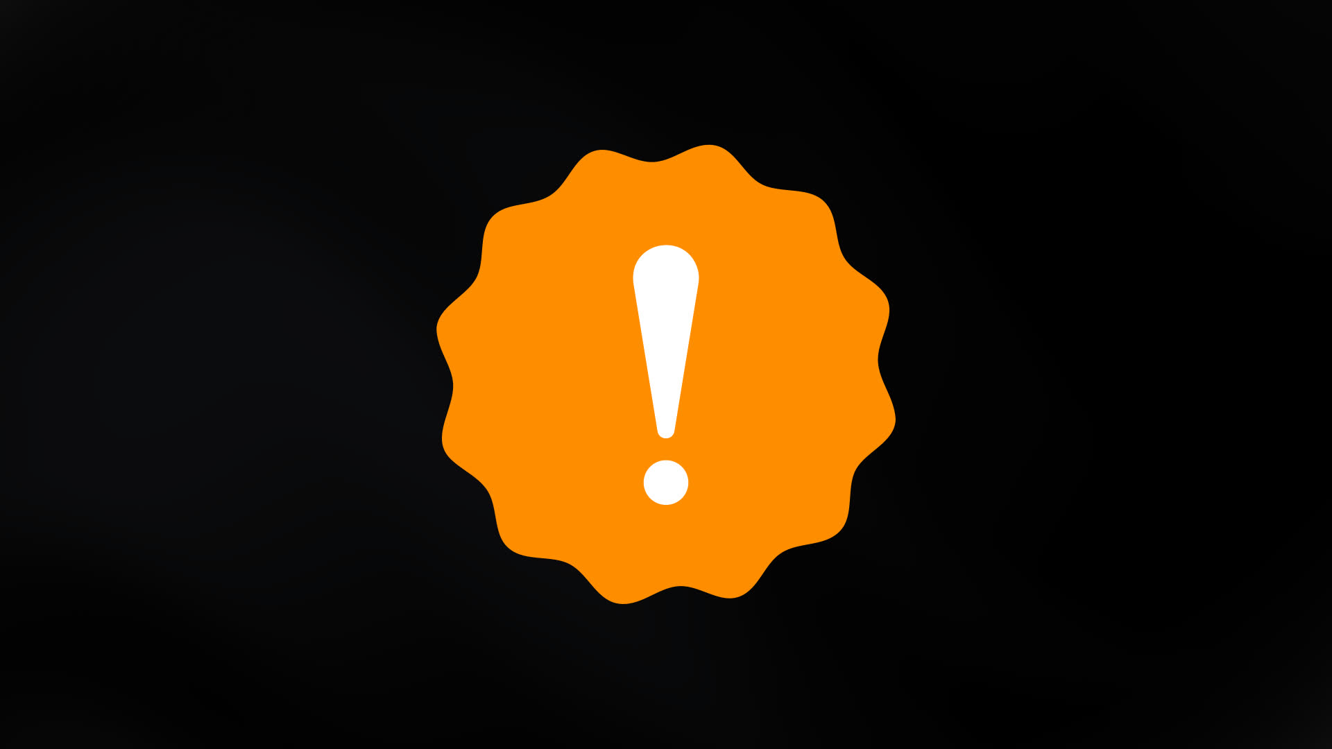 Animated Scalloped Circle With Exclamation Mark