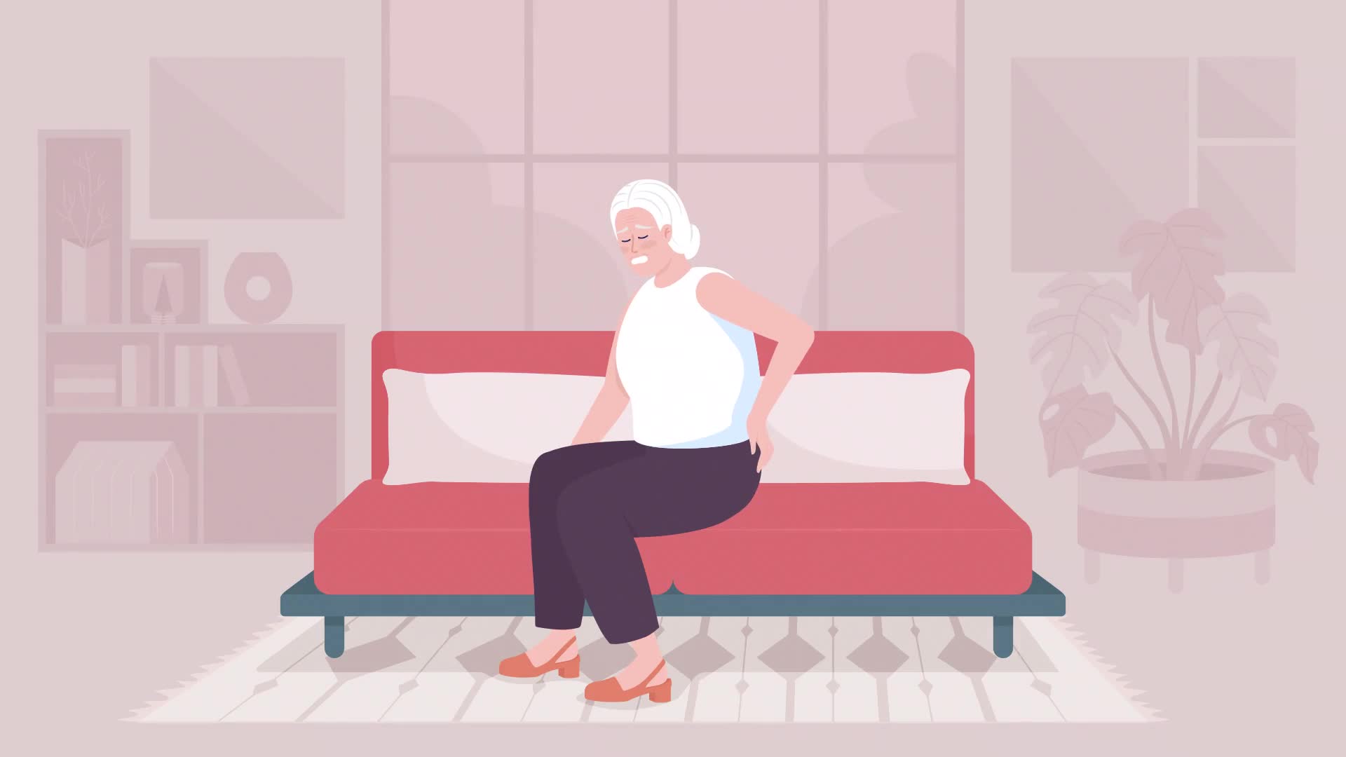Animated Sharp Backache Illustration
