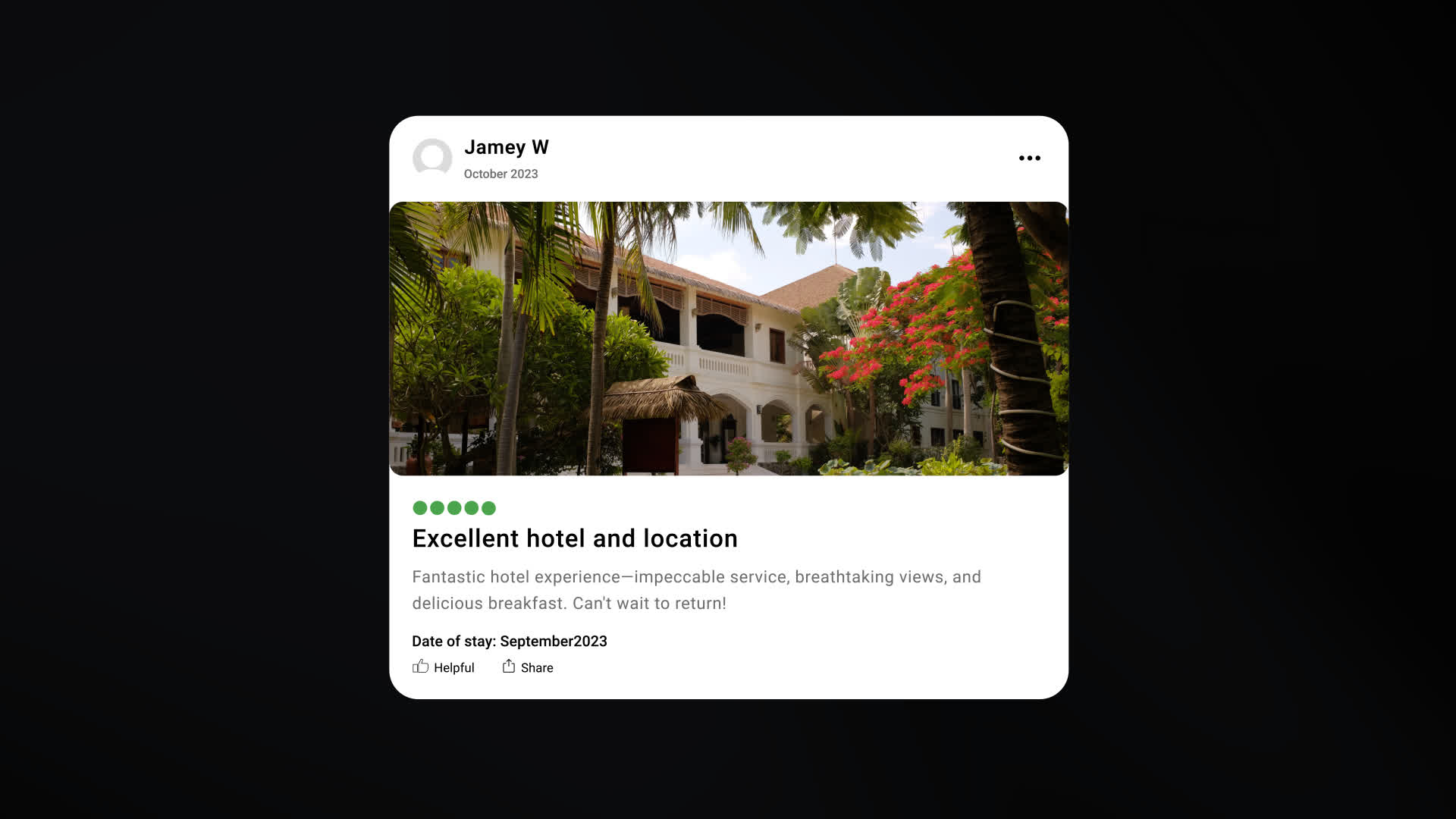 Animated User Testimonial Post Interface