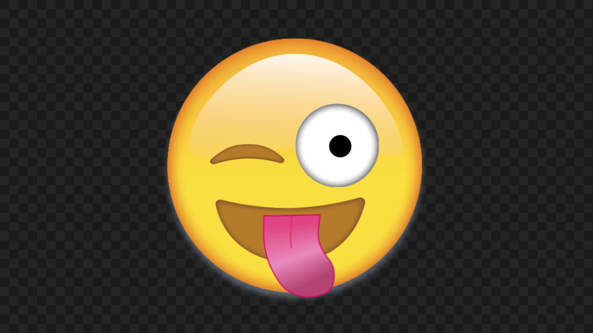 Animated Winking Face Crazy Emoji