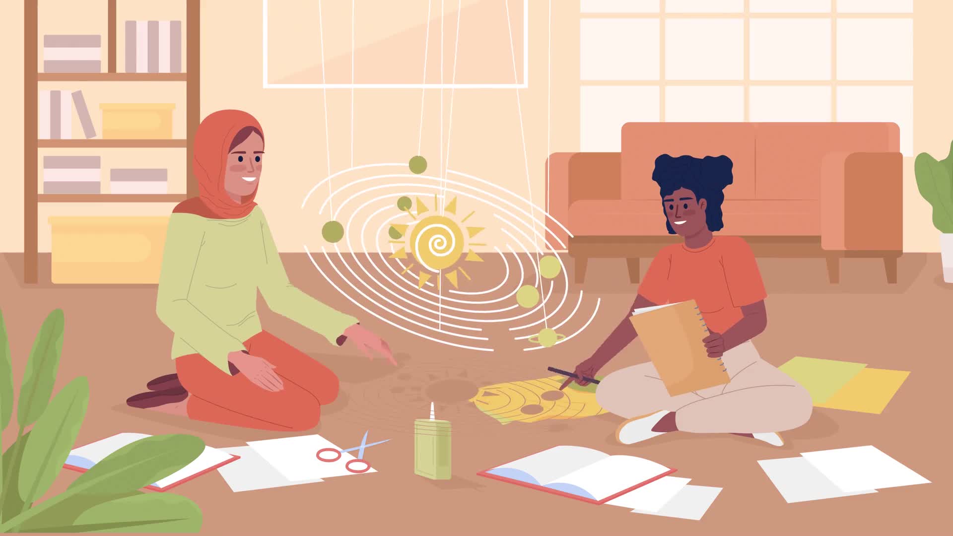 Animated helping with homework