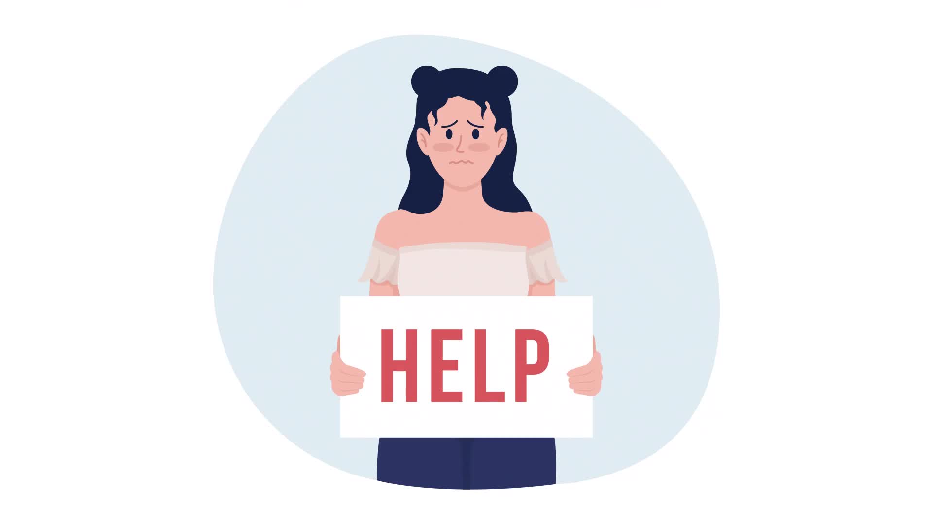 Anxious Girl Abused Woman