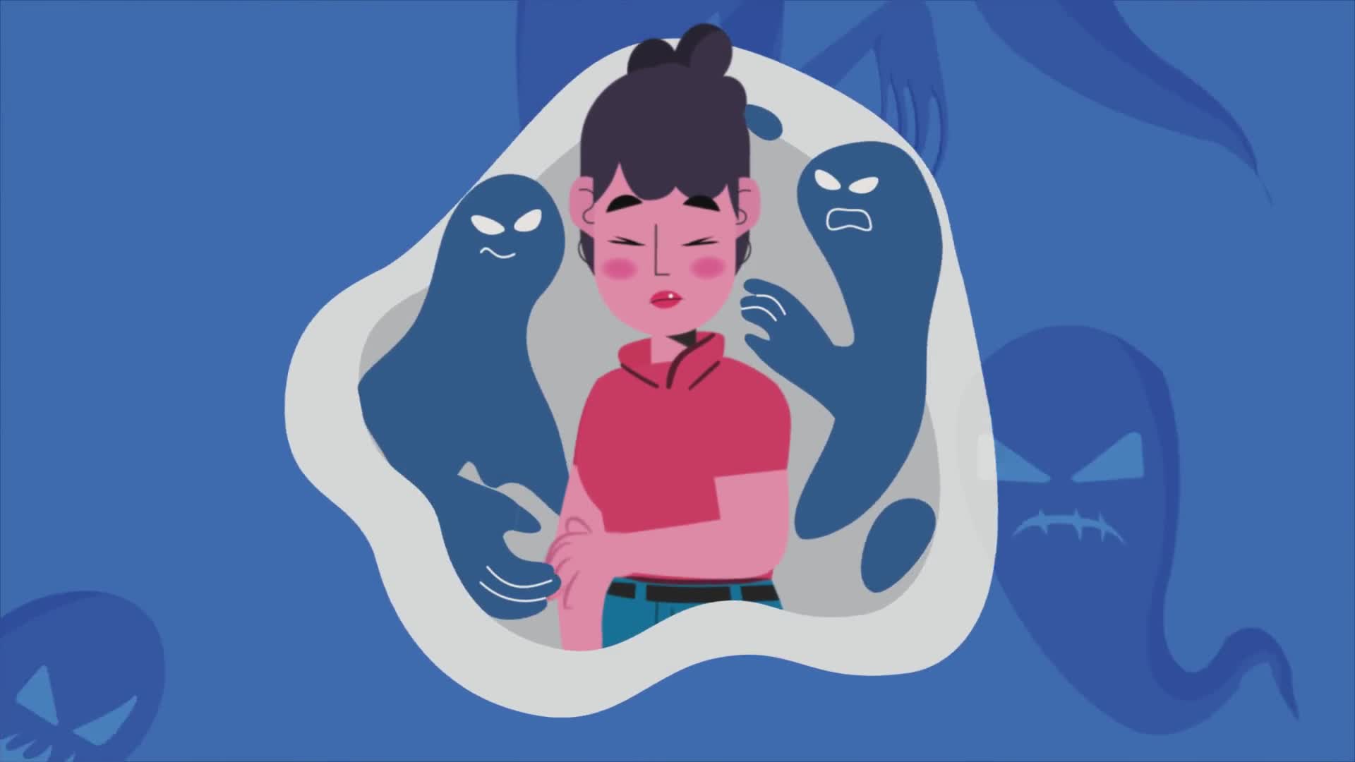 Anxious Woman Struggling with Negative Thoughts