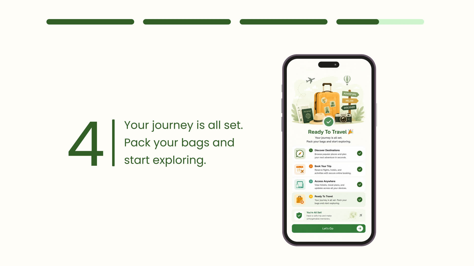 App Promo Progress Line and Numbered UI