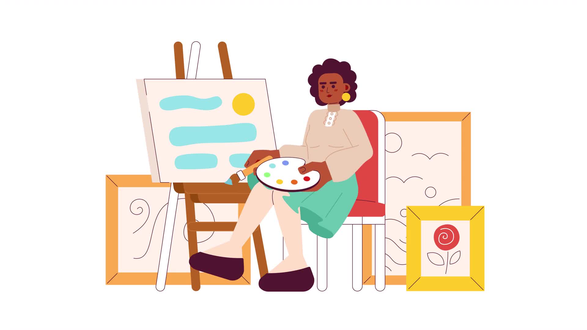 Artist Painting On Alpha