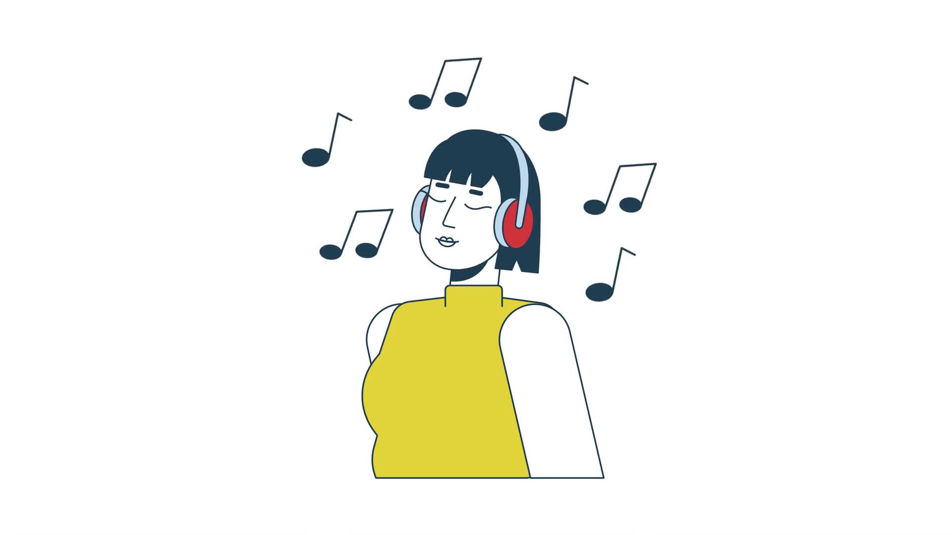 Asian Girl Music Animation
