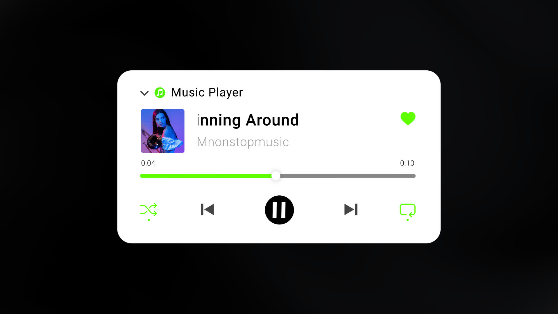 Audio Player Overlay With Progress Bar