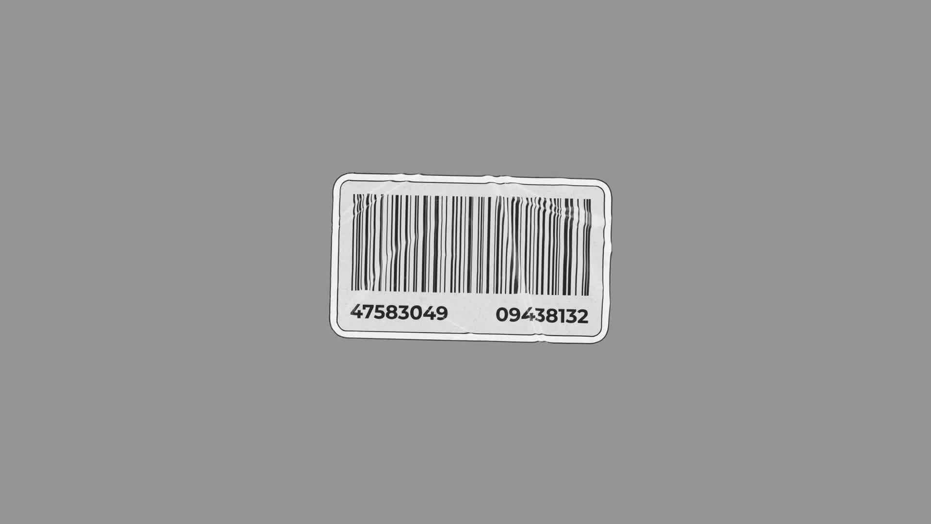 Barcode Label Rotating With Curling Edge On Transparent Background On Alpha
