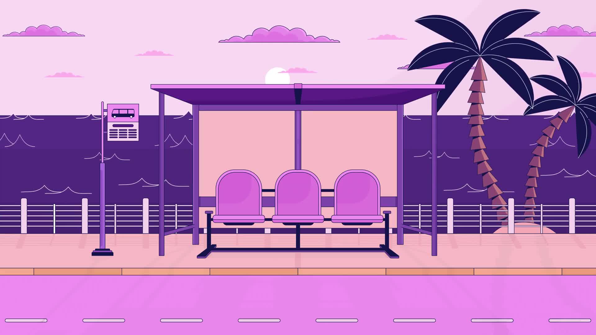 Beach Bus Stop Background